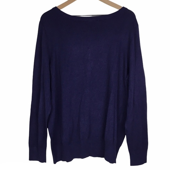 LANE BRYANT Cardigan Sweater Button Up Solid Purple Stretch Minimalist 18/20 NWT - Picture 3 of 10